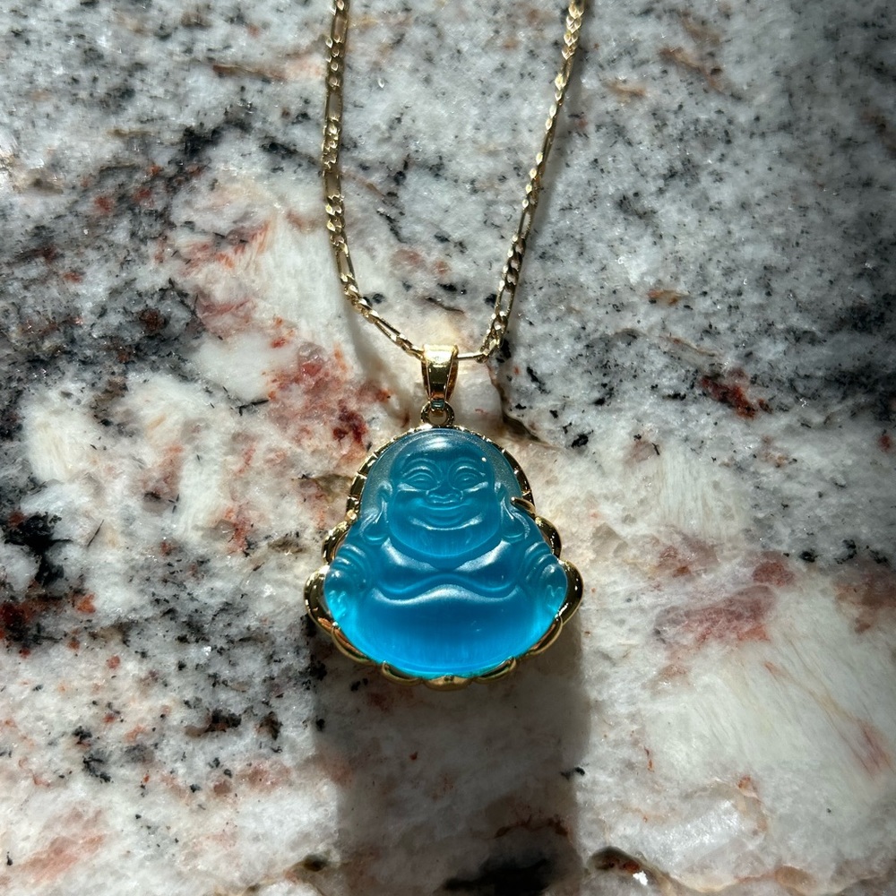 Baby blue buddha necklace 💙